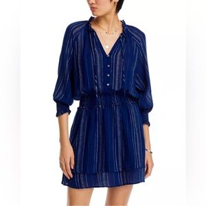 NWOT Rails Crystal Noja Stripe Mini Dress Long Sleeve Size Small